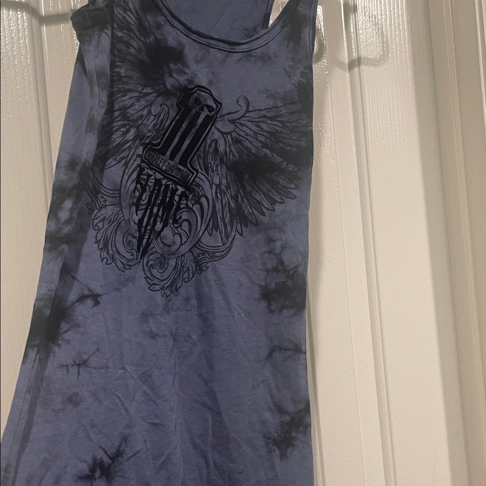 Harley-Davidson Blue and Black Tank Top